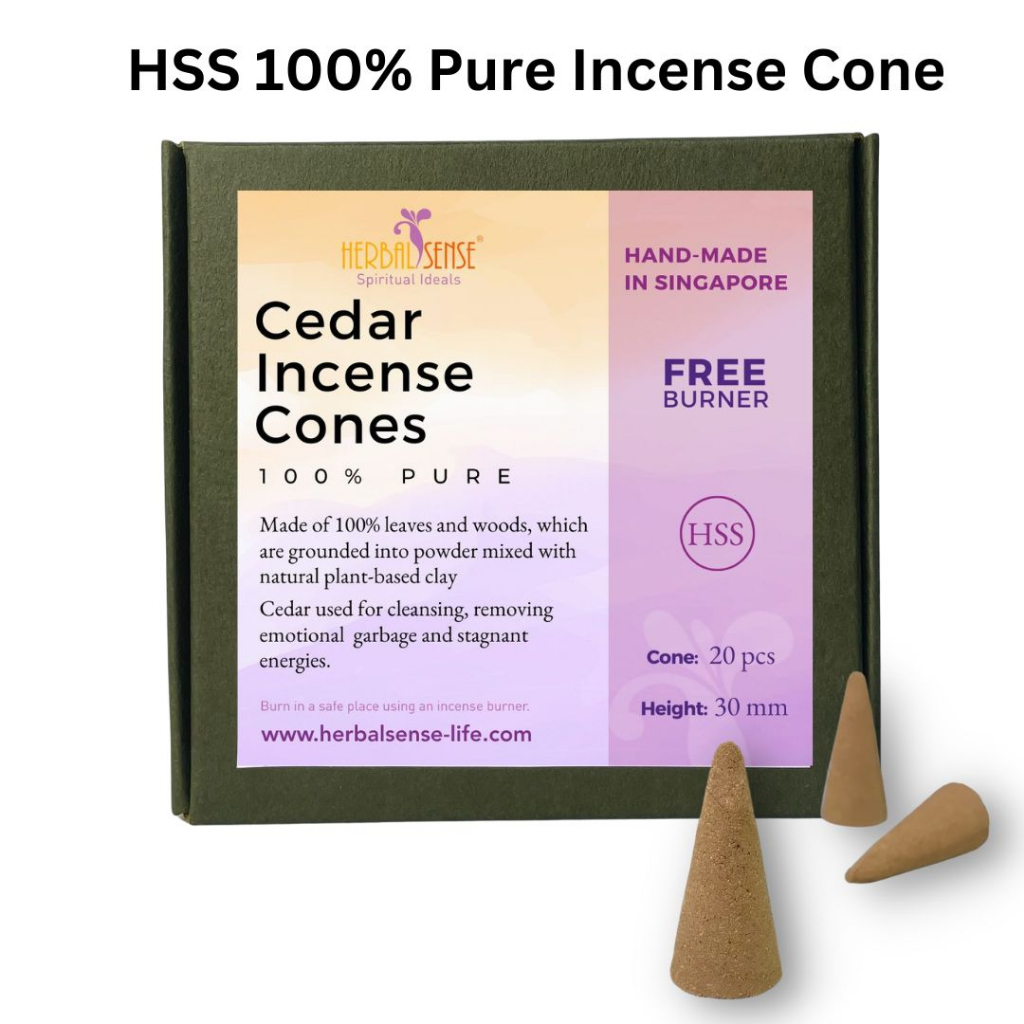 HSS Cedar Incense Cones 100 Cedar Leaves Removing Emotional Garbage