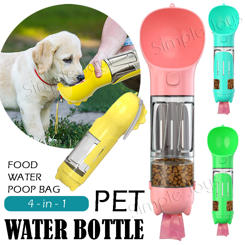 [SG STOCK] 4in1 Travel Portable Pet Bottle Water 300ml with Food