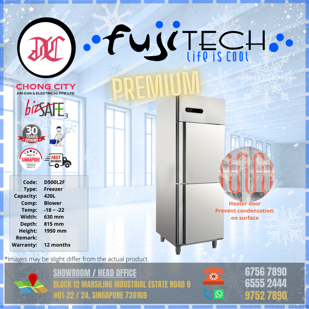 Upright Steel 2 Door Upright Freezer, blower D500L2F Shopee Singapore