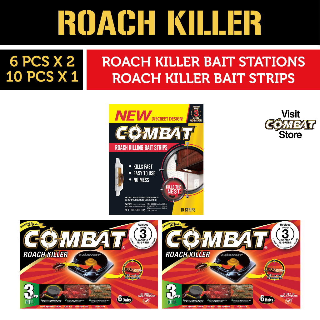 [Infestation Prevention Bundle] Combat Roach Killer Bait Stations 6PCs