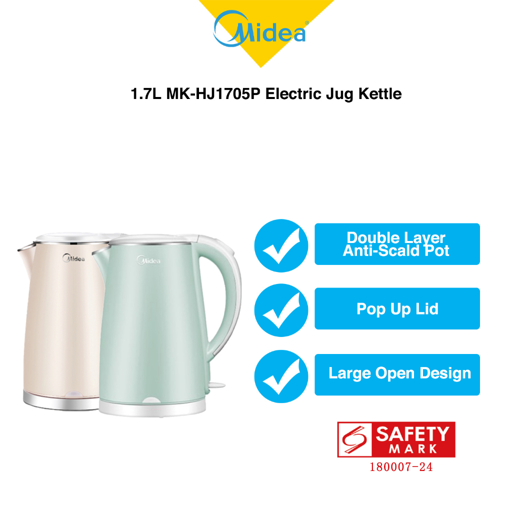 Midea 1.7L MKHJ1705P Electric Jug Kettle / MKHJ1705G (Pink/Green