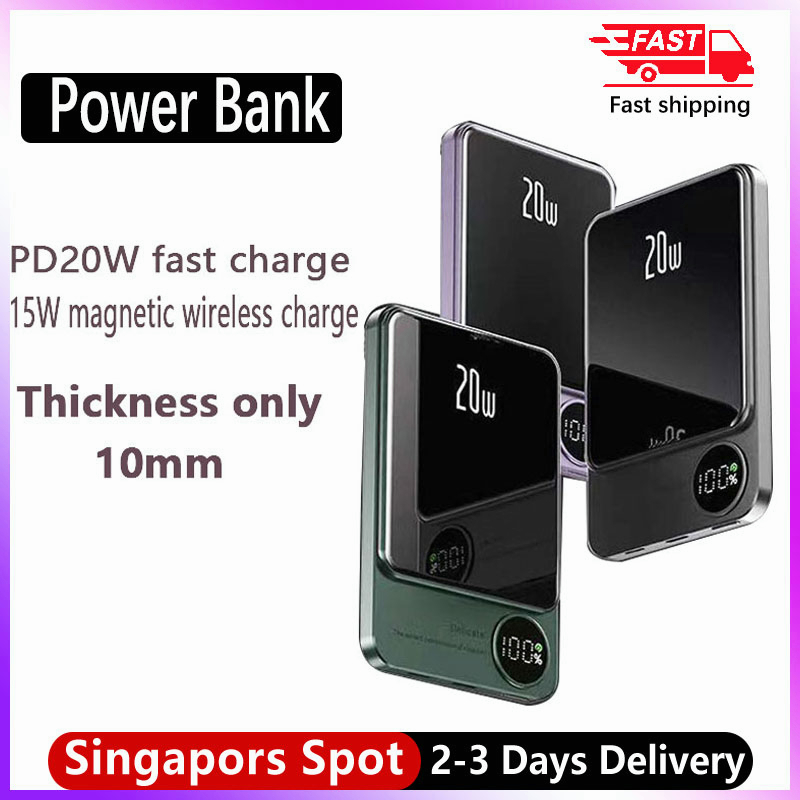 10000mAh 15W Fast Wireless Charger Power Bank External