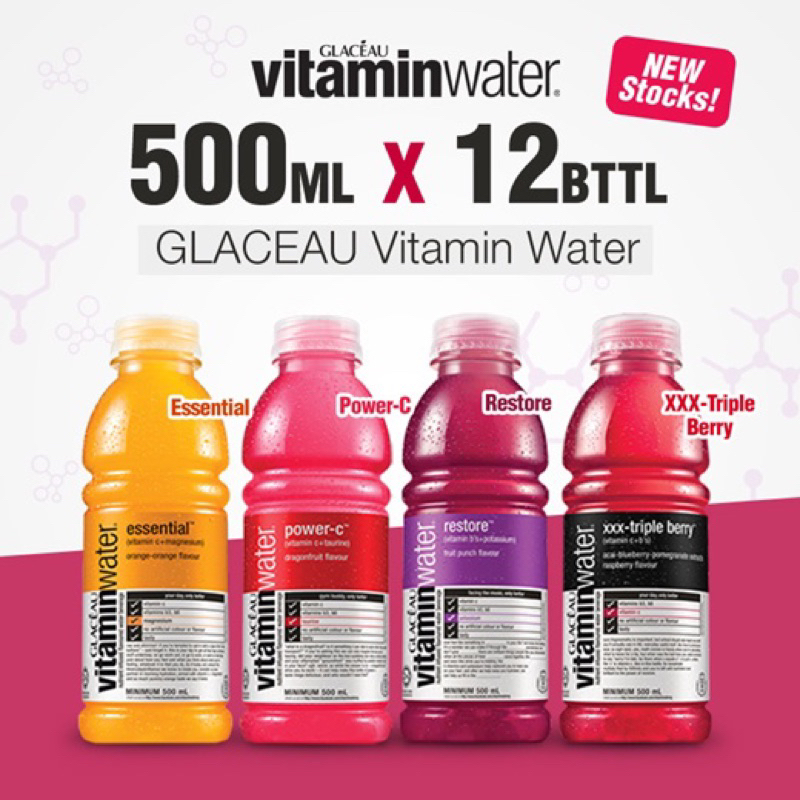Glaceau Vitamin Water 500ml x 12 Shopee Singapore
