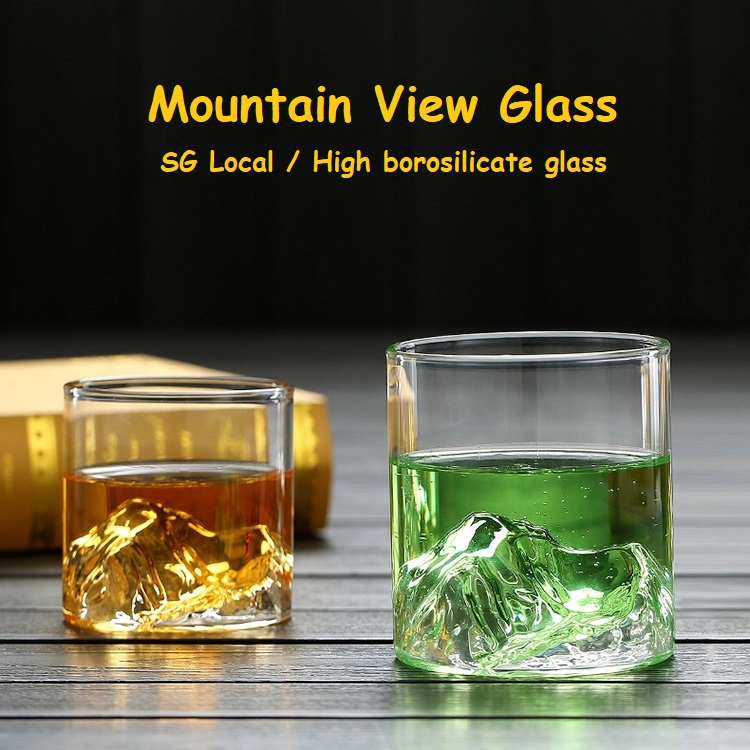 Japan Fuji Mountain Tibetan Mountain Glass whiskey cup Transparent Beer ...