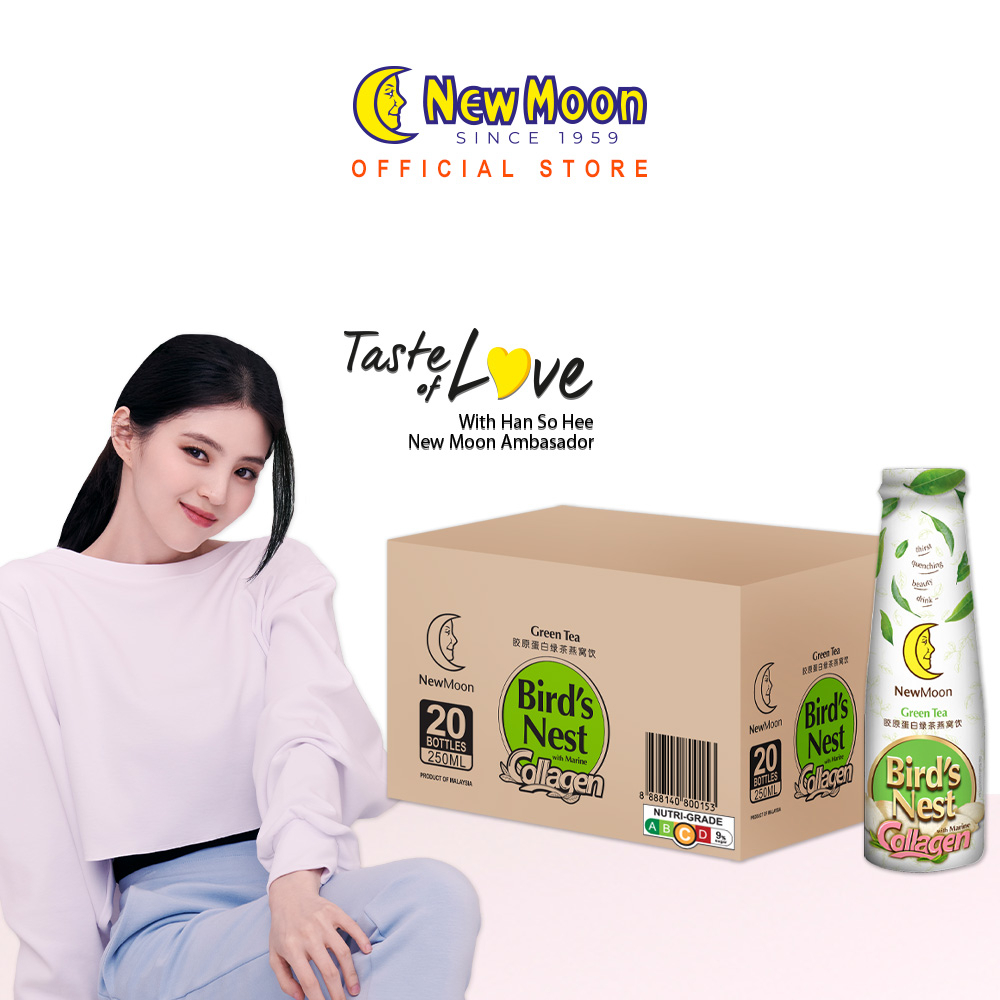 New Moon Green Tea with Bird's Nest Collagen 250ml x 20 bottles (Exp:10/23)