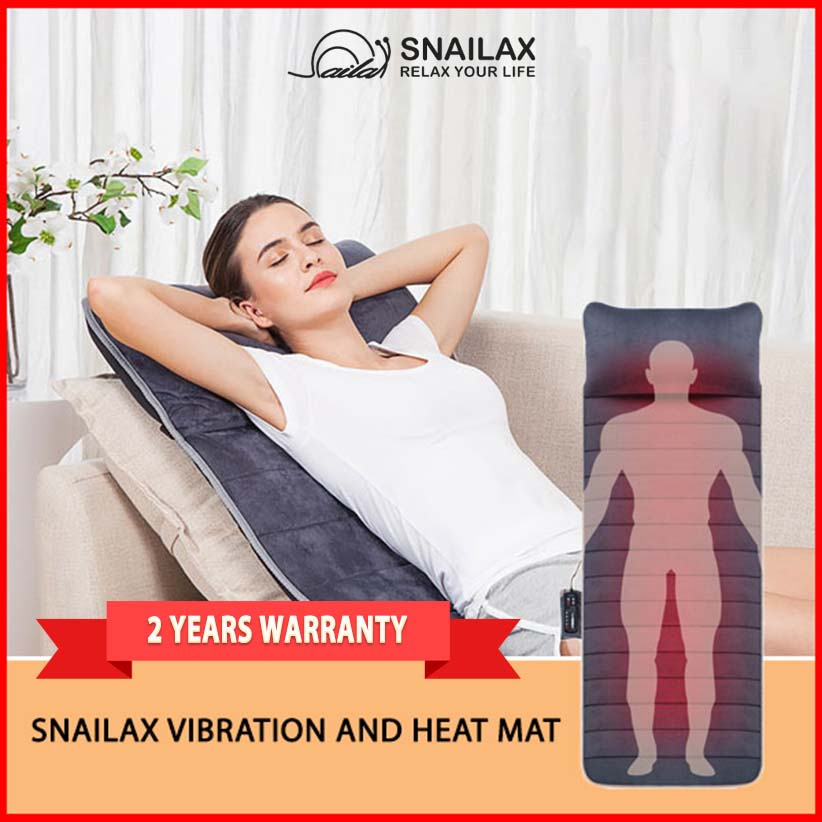 SNAILAX Massage Mat with 10 Vibrating Motors and 4 Therapy heating pad Full body