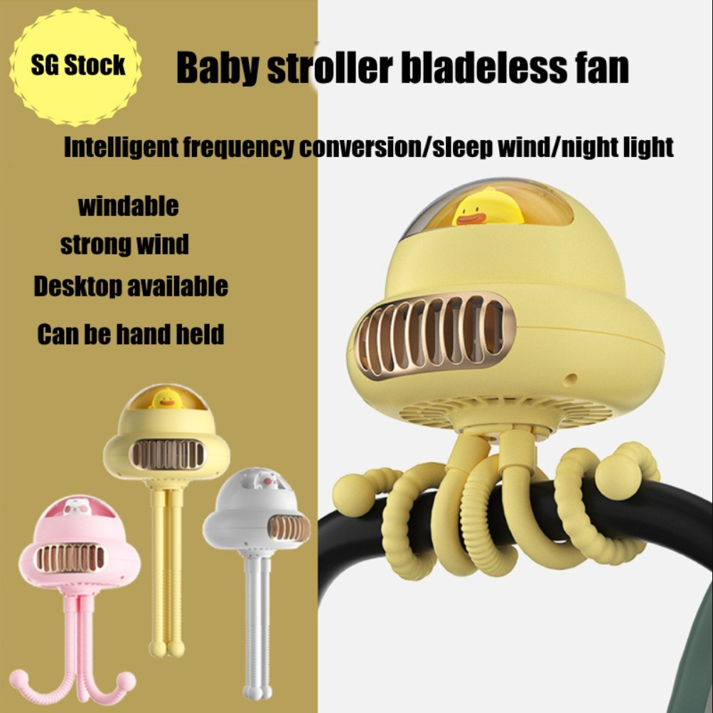 【SG Stock】Upgraded Stroller Fan 4000mAh Mini Stroller Colling Fan USB ...