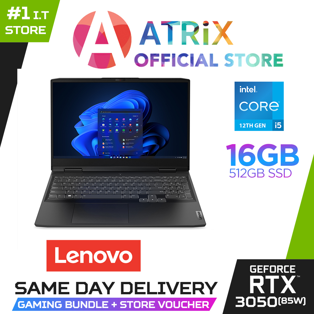 【Same Day Delivery】Lenovo Ideapad Gaming 3 15IAH7 82S9011ESB | 15.6" FHD | RTX3050 | i5-12450H | 16GB/512GB | 2