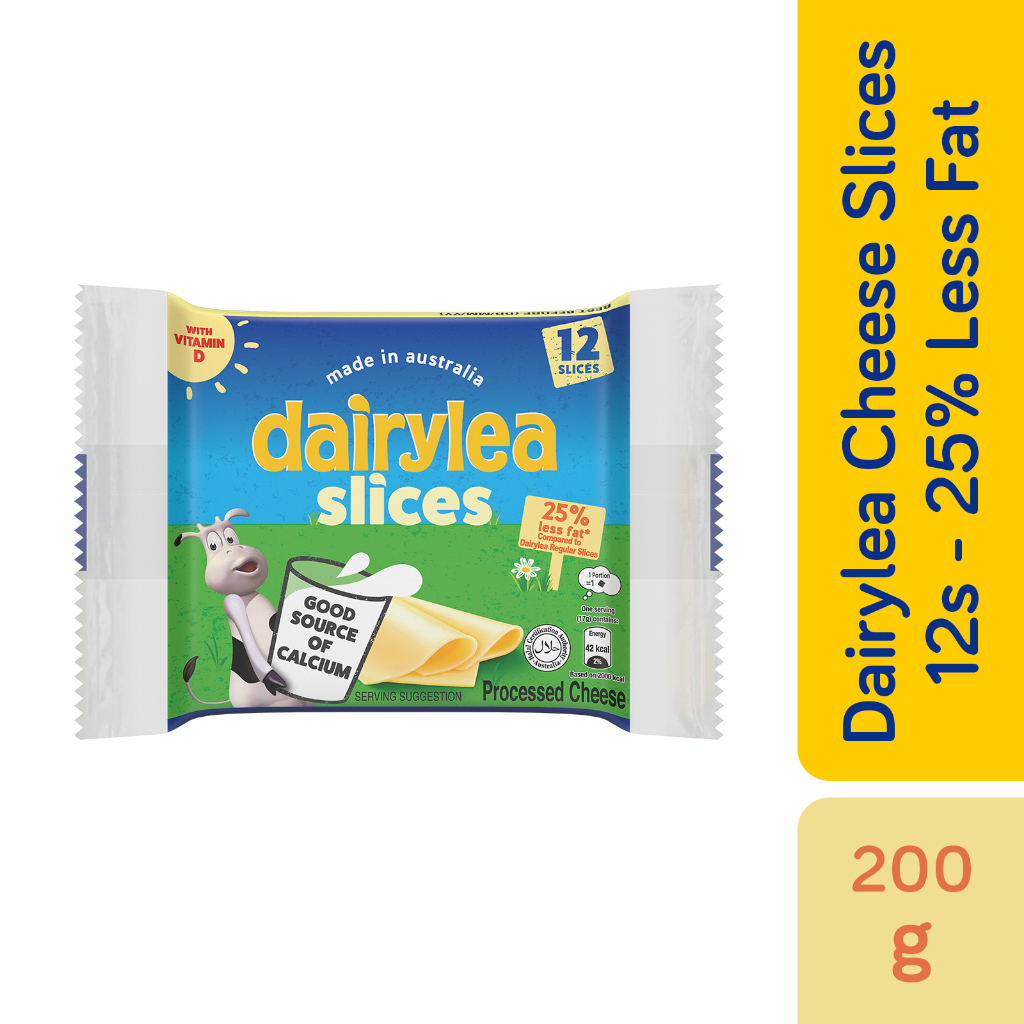 Dairylea Cheese Singles 25 Less Fat 200g (12 slices) Cheese, Cheddar