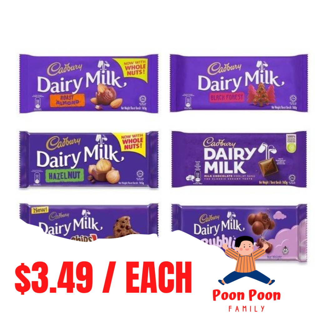 Cadbury Dairy Milk Chocolate Bar (160g) Roast Almond Hazelnut Fruit