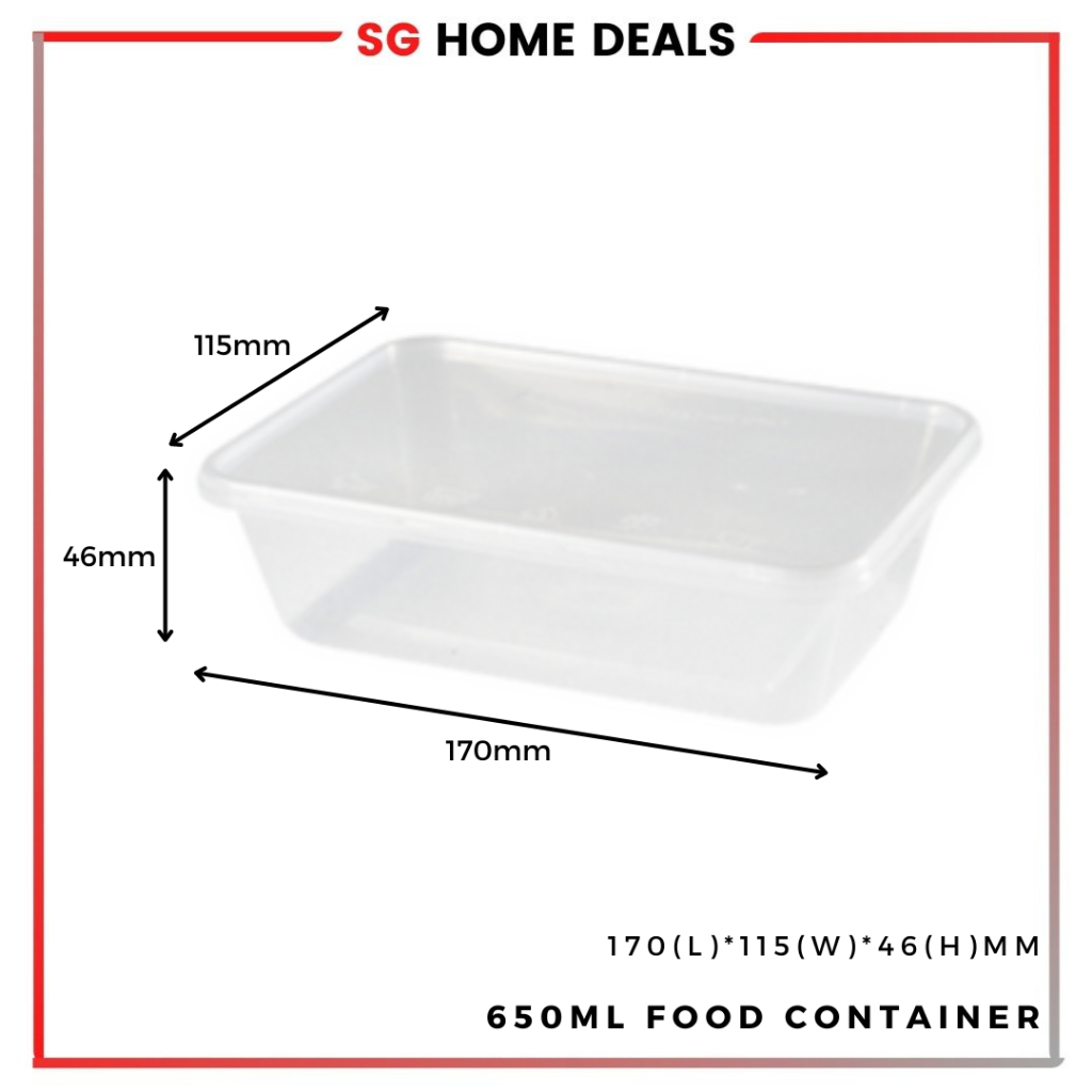 [SG STOCKS] 650ML Disposable Rectangular Food Container/ Fast Food