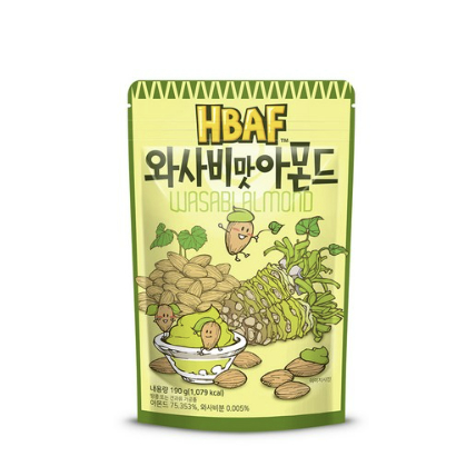 HBAF Gilim Wasabi Almonds - 190g (1 Pack) - Korean Snack