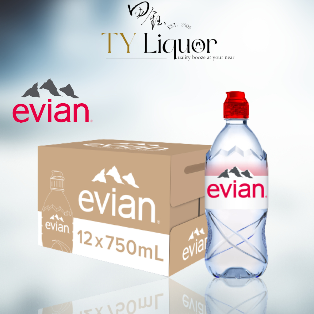 Evian Natural Mineral Water (Sports Cap), 12x750ml (BBD July 2024