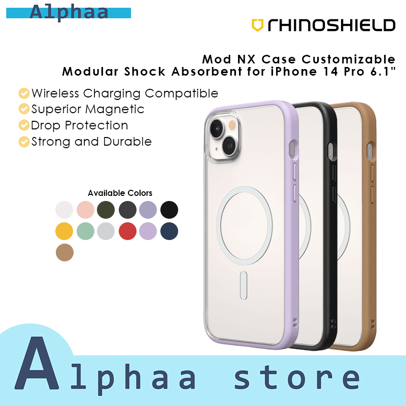 RhinoShield Modular Case Compatible with [iPhone 14 Pro] | Mod NX -  Customizable Shock Absorbent Heavy Duty Protective Cover 3.5M / 11ft Drop