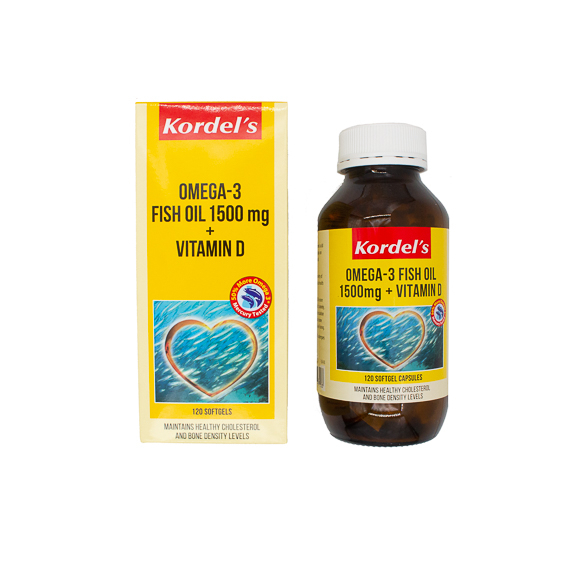 Kordel's Omega 3 Fish Oil 1500mg + Vitamin D (120 Capsules) Shopee Singapore