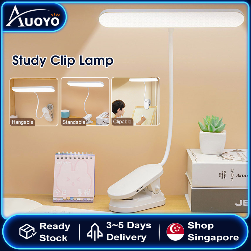 Auoyo Clip Lamp Study Desk Lamp Clipable Table Lamp with Eye protection