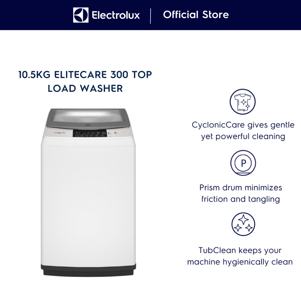 Electrolux EWT0H88H1WB 10.5kg Top Load Washer with 2 Years Warranty