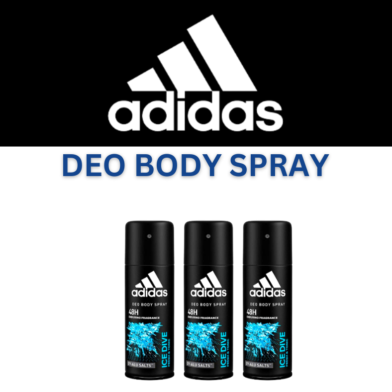 Adidas Deodorant Body Spray Ice Dive 150ml (Bundle Sale 3 Bottles) x