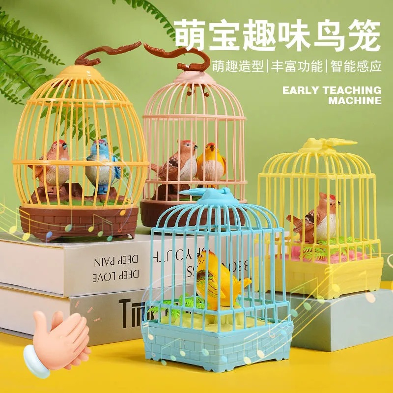 Educational Toy Bird Kids Simulation Bird Cage Toys With Sound
