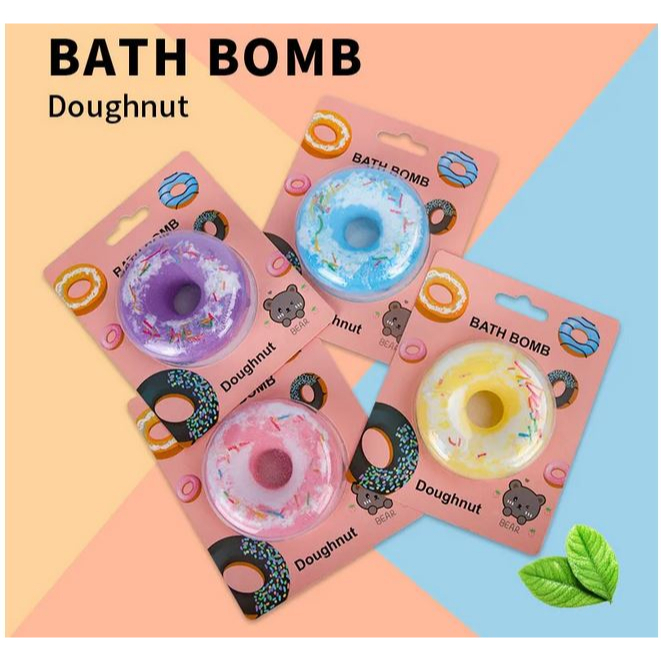 {SG Seller}Bath Salt Ball Four Colors Donut Shape Bath Soak Salt