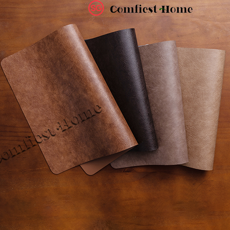 [SG Stock]Leather Waterproof Placemat Coaster,Washable Placemats for