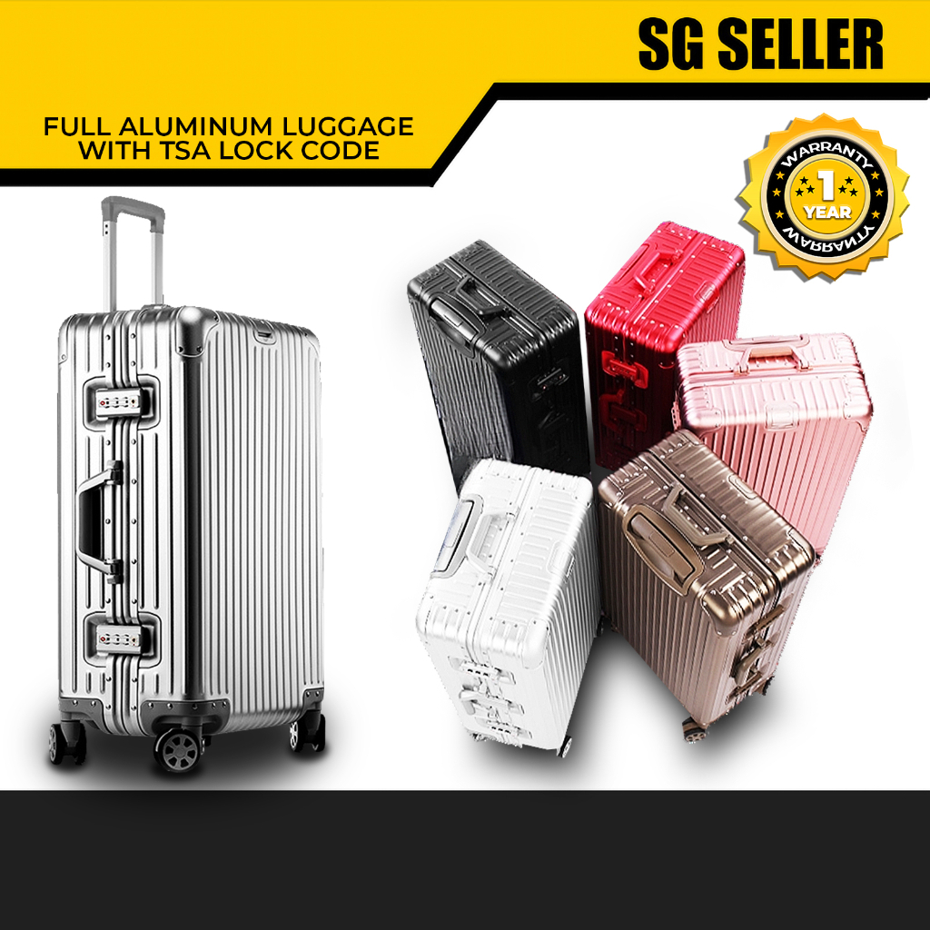 [SG SELLER] Full Aluminium Luggage With TSA lock lightweight heavy duty