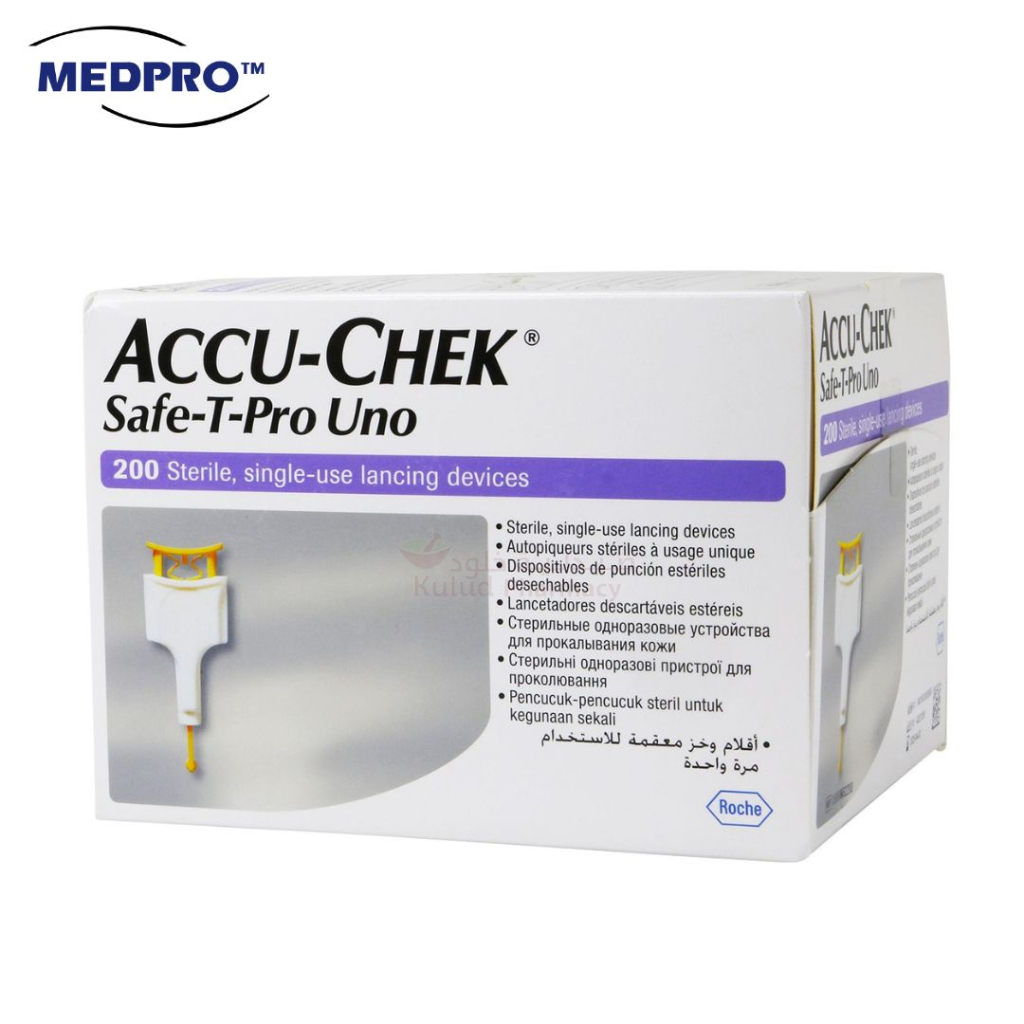 [EXP08/2026] ACCU CHEK Safe TPro Uno Single Use Lancet Device (200pcs