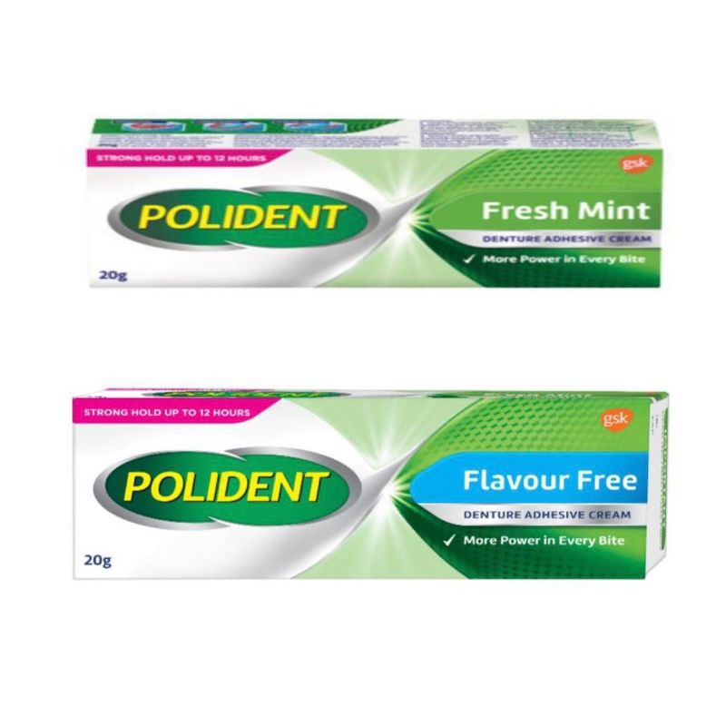 Polident Denture Adhesive Cream, FlavourFree & Fresh Mint 60g Shopee Singapore