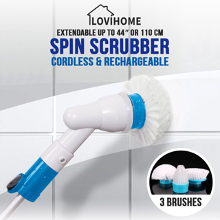 Electric Spin Scrubber Turbo Scrub Cleaning Brush Cordless Rechargeable Bathroom  Cleaner Long Handle Automatic Rotating Retractable Waterproof Cleaning Brush  Wireless