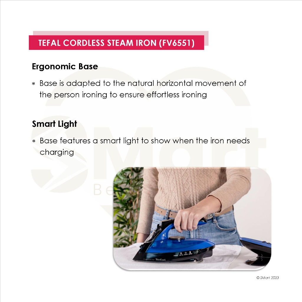 Tefal Freemove Air Cordless Steam Iron FV6551 Shopee Singapore