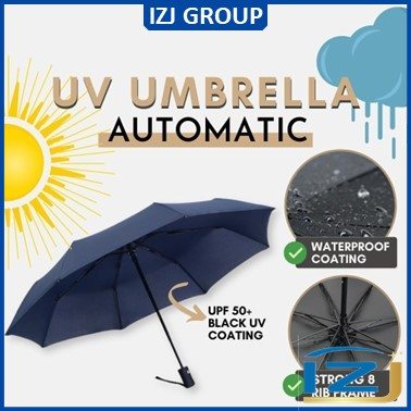 UV Fashion Automatic Foldable Umbrella Auto Open Close One Handed ...