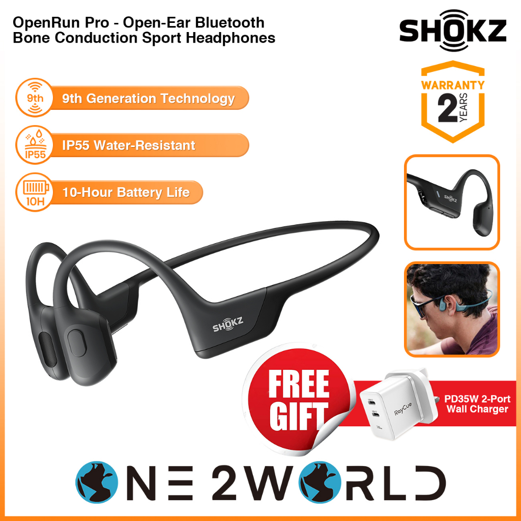 Bone Conduction Headphones, Open Ear Bluetooth Headphones With Built-in Mic, IPX7 Waterproof Wireless Sport Headset For Gym Running Workout (Black
