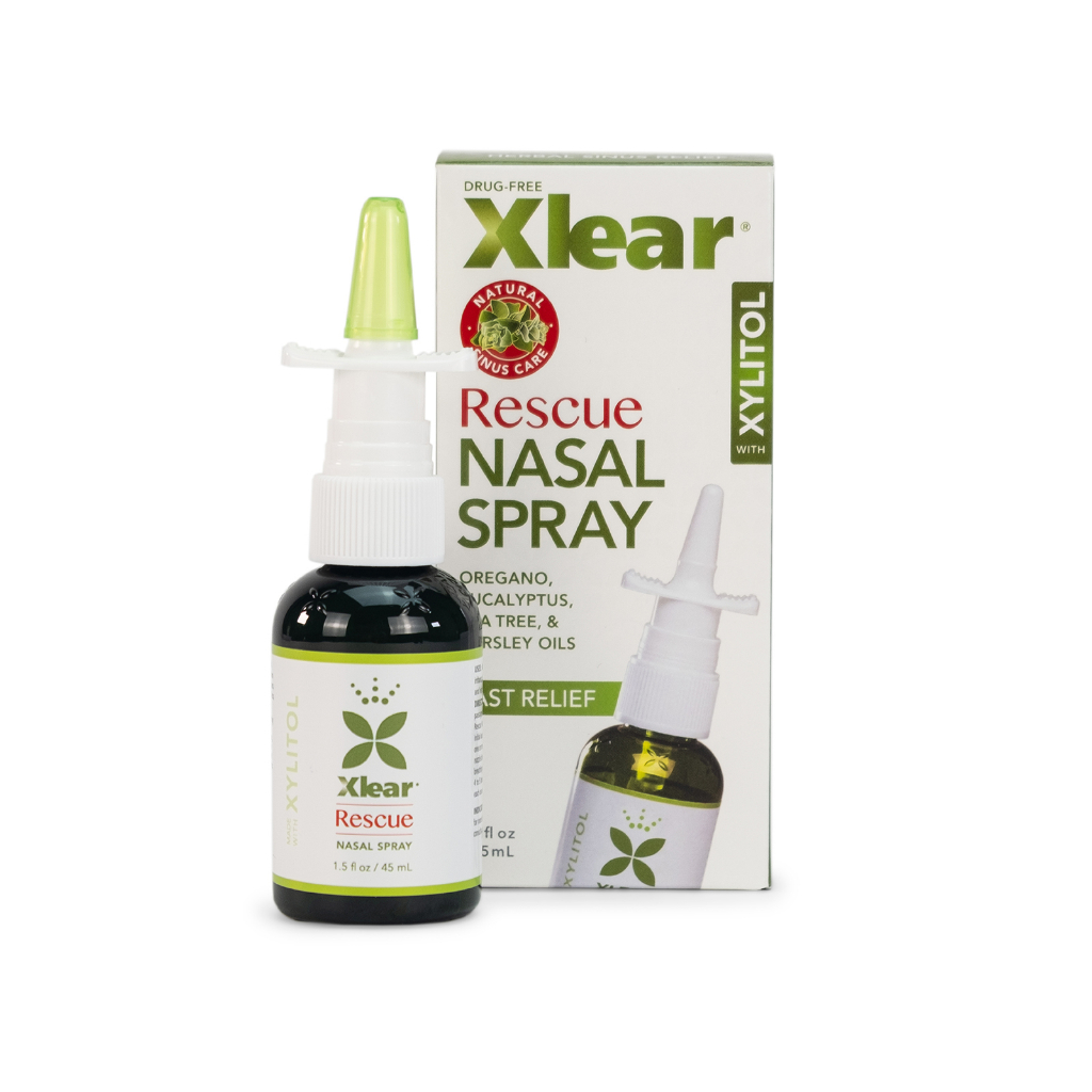 Xlear Rescue Natural Saline Nasal Spray with Essential Oils 45ml (1.5 ...