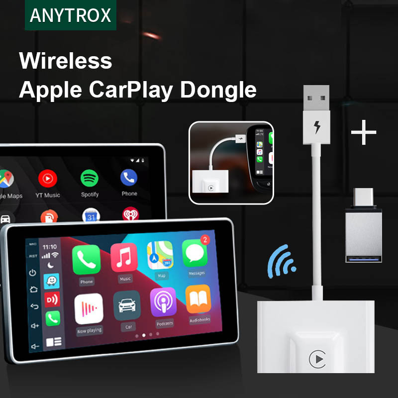 Anytrox iPhone CarPlay Wireless Adapter ,Plug&Play 5Ghz WiFi Auto
