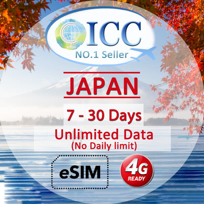 ICC ESIM_ Japan 7-30 Days Unlimited Data (IIJ)(No Daily Limit)/DOCOMO ...