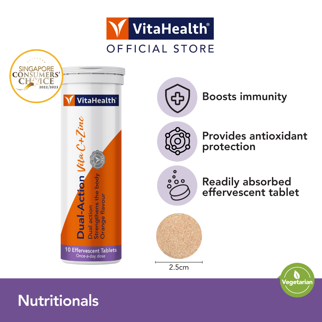 Dual Action Vitamin C 1000mg+Zinc 10s [122025] Immunity, Antioxidant