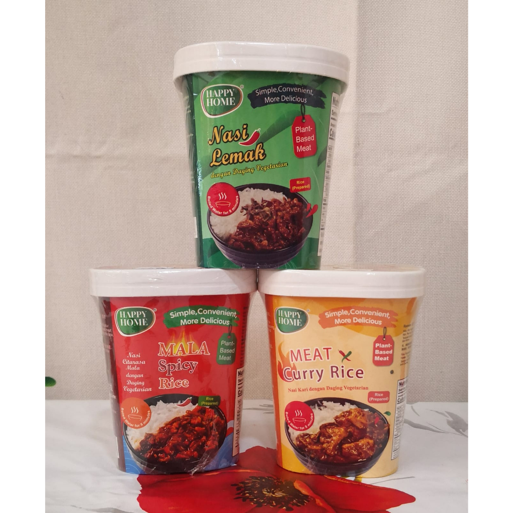 Plant-Based Meat Instant Rice (Meat Curry Rice / Mala Spicy Rice / Nasi ...