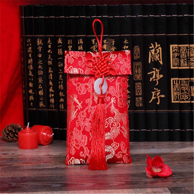 [SG SELLER] Silk Embroidery Design Red Packet/ Silk Red Poach/ CNY ...