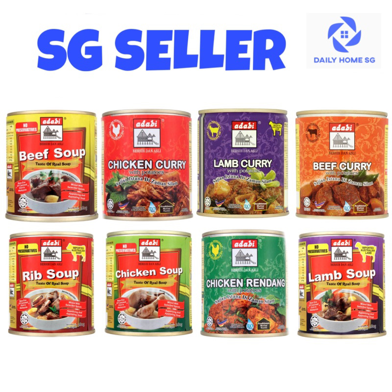 (SG SELLER) Adabi Ready To Eat Canned Food Mutton Soup/Mutton Curry
