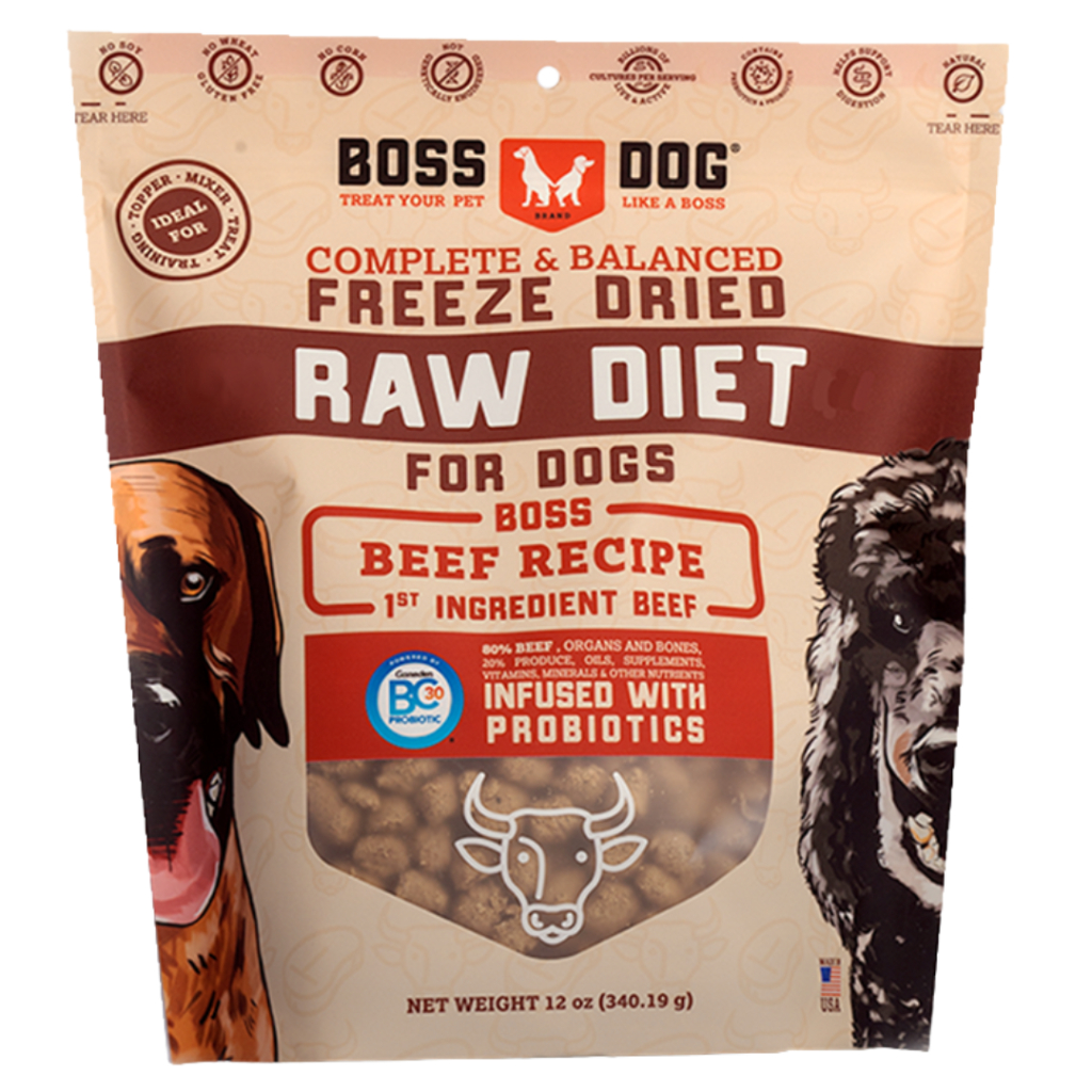 Boss Dog Brand Freeze Dried Diet Beef Recipe 12oz (340g) Shopee