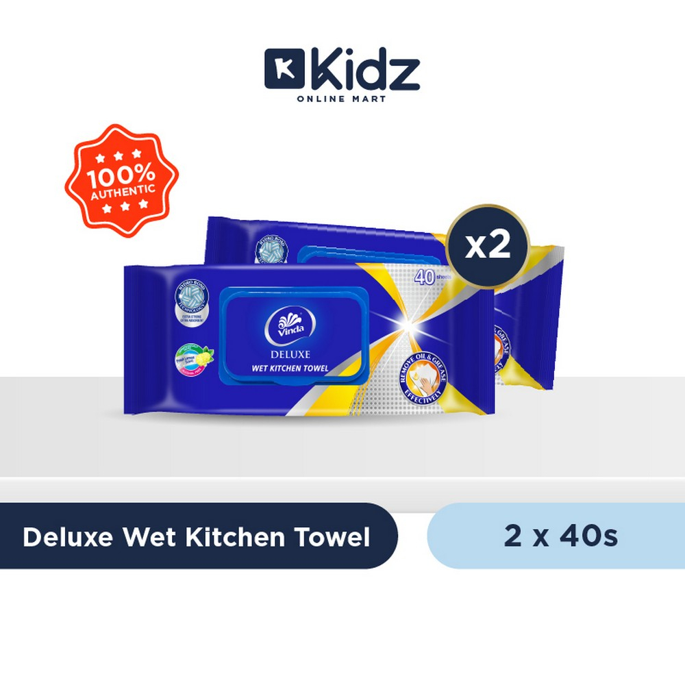 [Bundle of 2] Vinda Extra Absorbent Deluxe Wet Kitchen Towel 40s