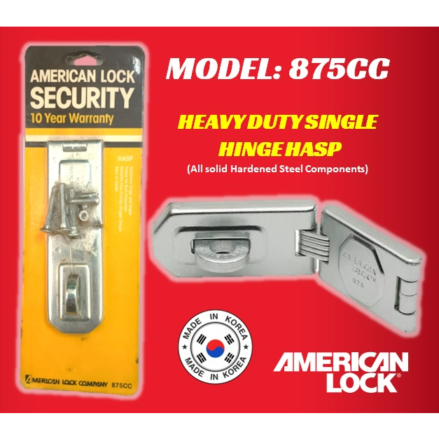 AMERICAN LOCK 875 HD SINGLE CORNER HINGES HASP/CORNER HINGE SAFETY LOCK