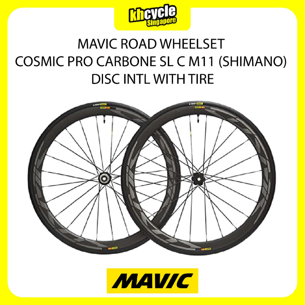 MAVIC ROAD WHEELSET COSMIC PRO CARBONE SL C M11 (SHIMANO) DISC INTL WITH TIRE P8272130
