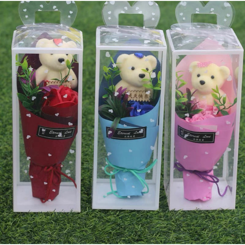 Cute Bear Soap Flower Bouquet Mother’s Day Gift Valentines Gift ...