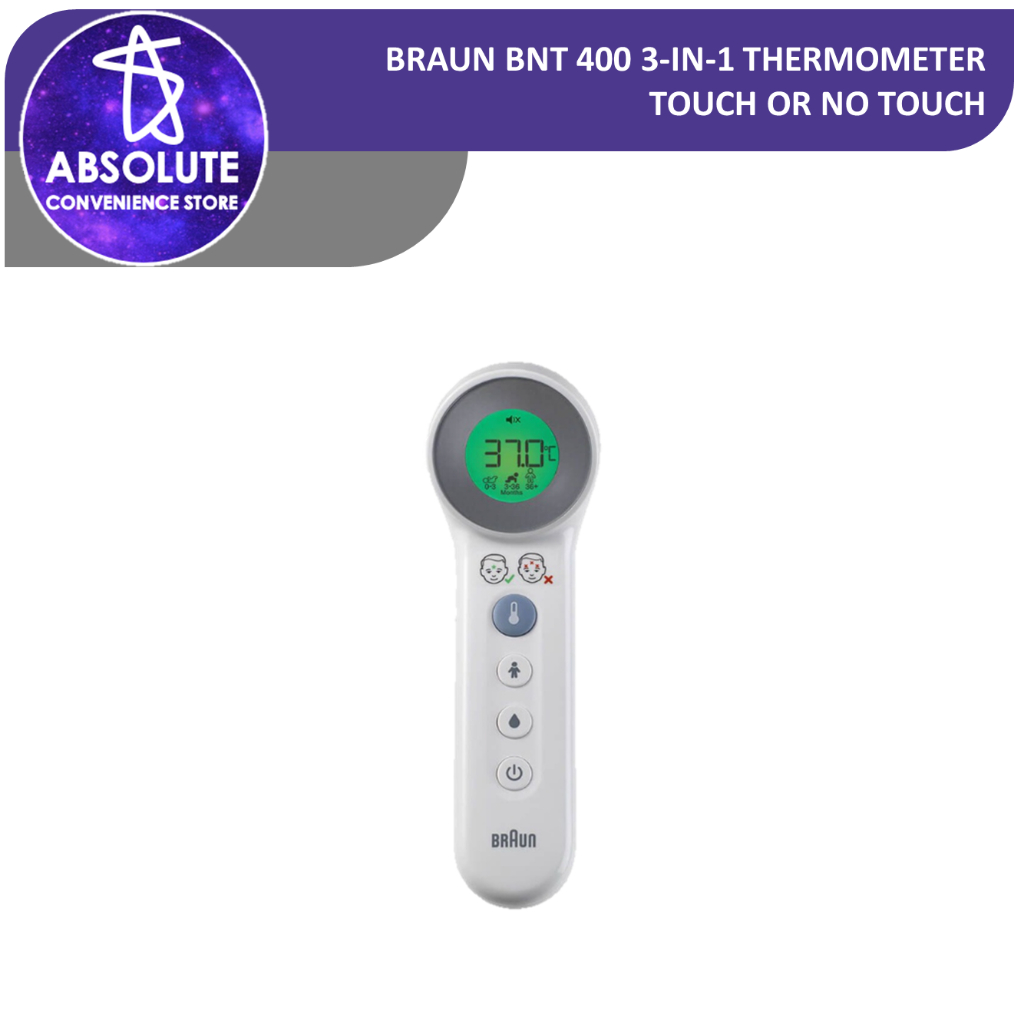 Braun BNT 400 3in1 Forehead, Touch or No Touch Thermometer Shopee