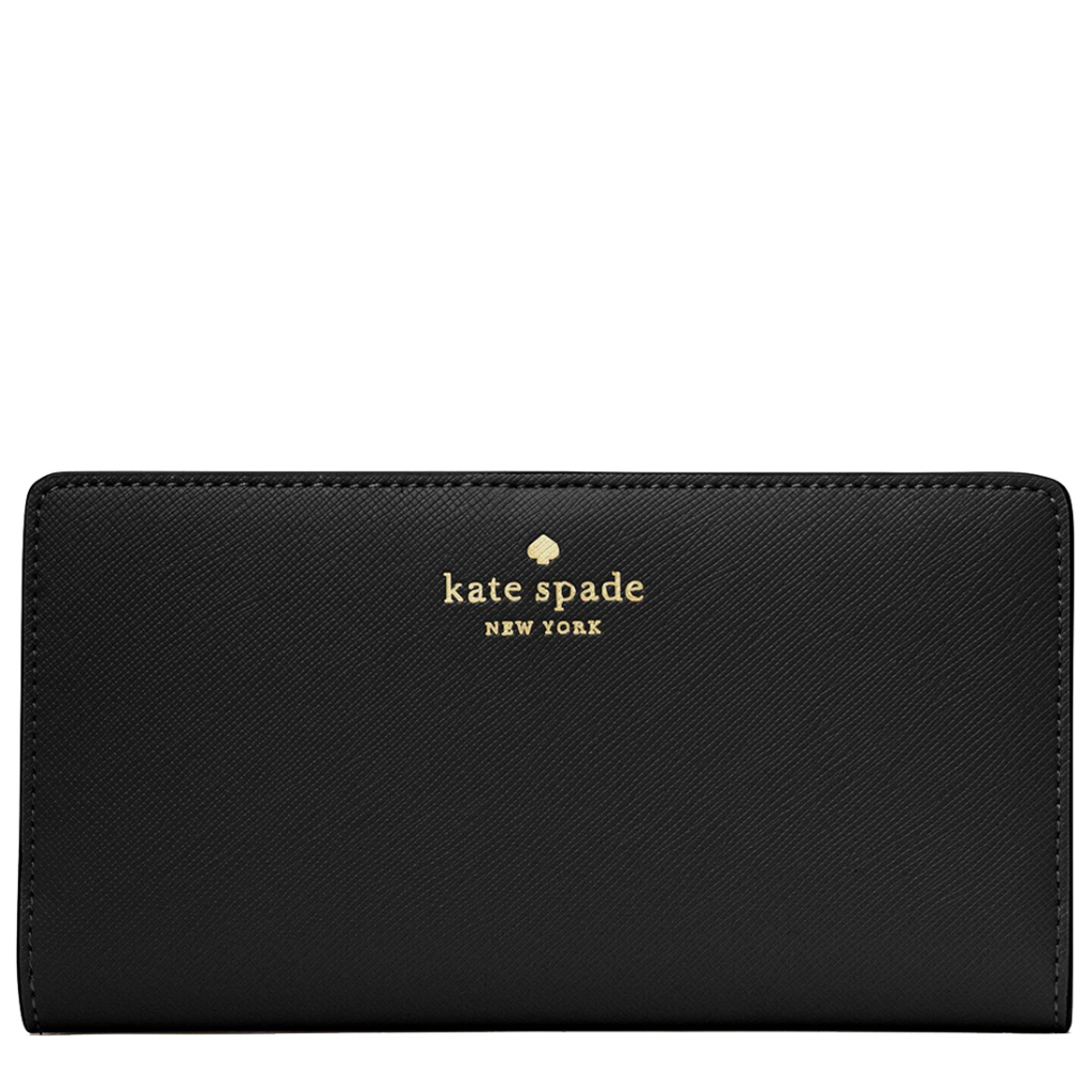 Kate Spade Dana Large Slim Bifold Wallet In Black K6011 | Shopee Singapore