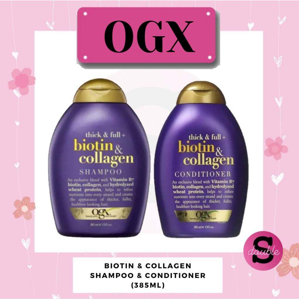 OGX Biotin & Collagen Shampoo / Conditioner, 385ml Shopee Singapore