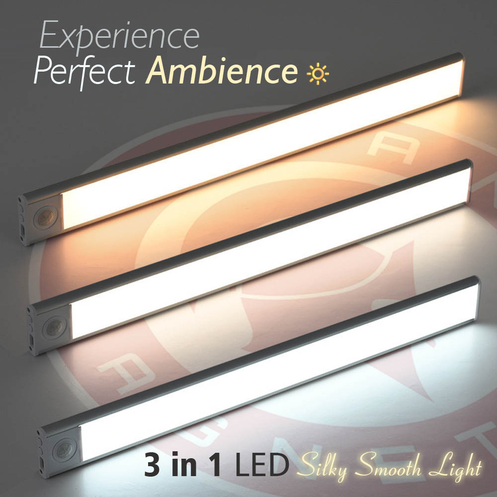 Tri-colour Edge Diffusion LED Light Dual Mode PIR Sensor Magnetic Type ...