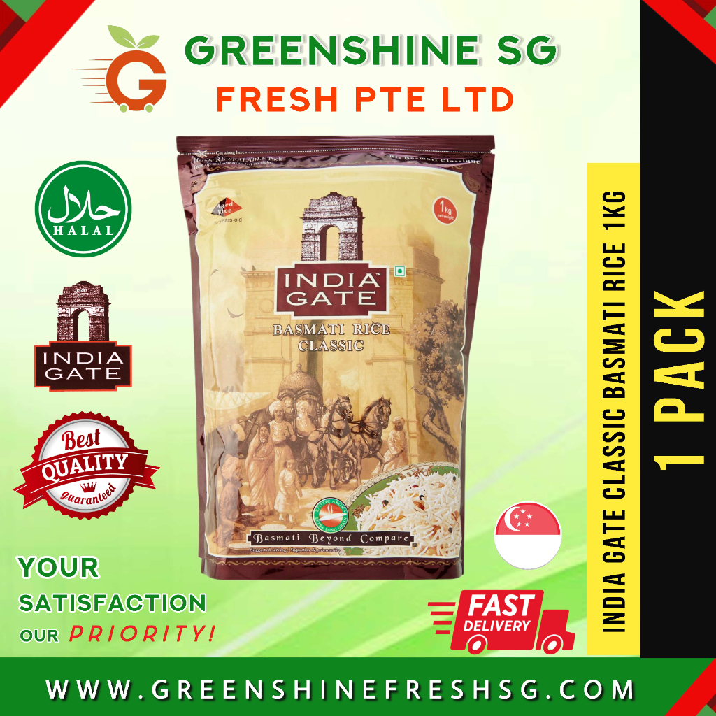 INDIA GATE CLASSIC BASMATI RICE 1KG (1 PACK) Shopee Singapore