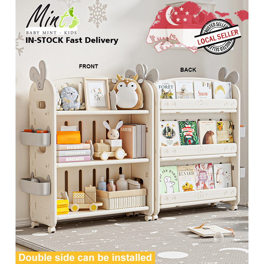 SG STOCK 2 WAYS Cute Bunny Space Saver Storage Box Bookshelf